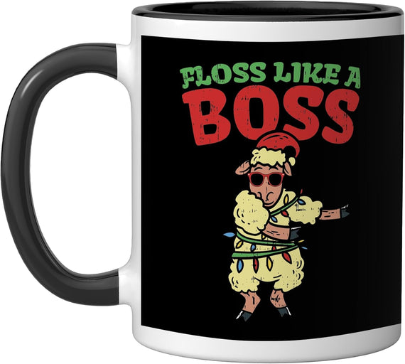 Floss Like a Boss Sheep Christmas Ceramic Mug