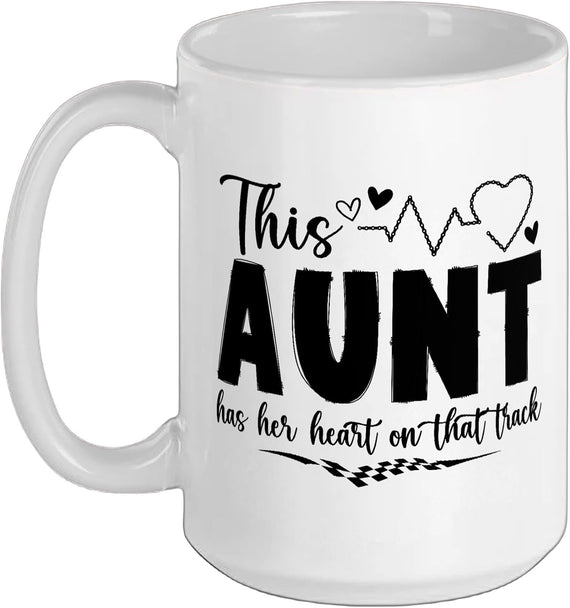 On That Track Dirt Bike Aunt Of A Dirt Biker Auntie Ceramic Mug