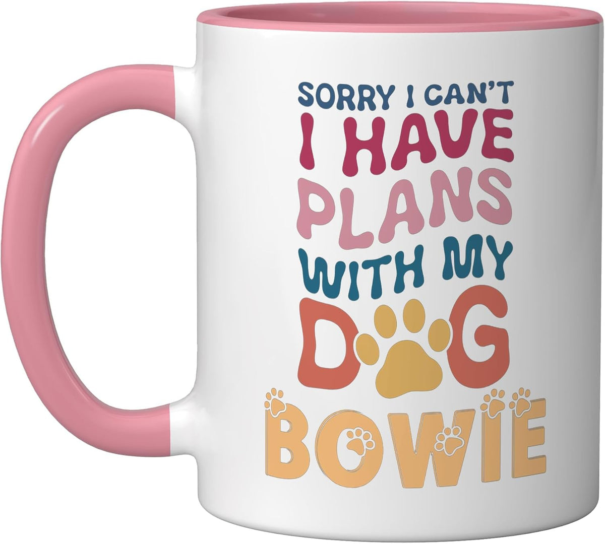 Dog Name Bowie Personalised Gift Busy With My Dog Bowie Ceramic Mug
