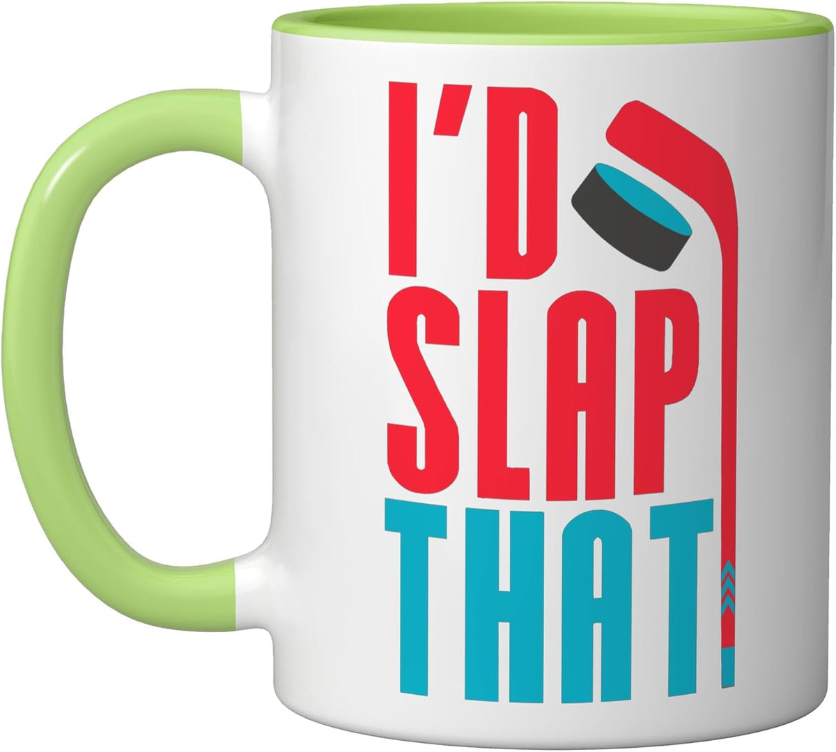Ice Hockey Player Slap Shot Funny Puck Joke Saying Ceramic Mug