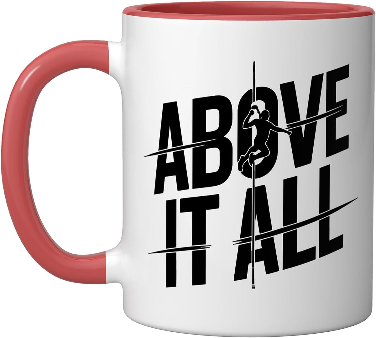 Pole Vaulter Above Track Field Attitude Pun Identity Vault Ceramic Mug