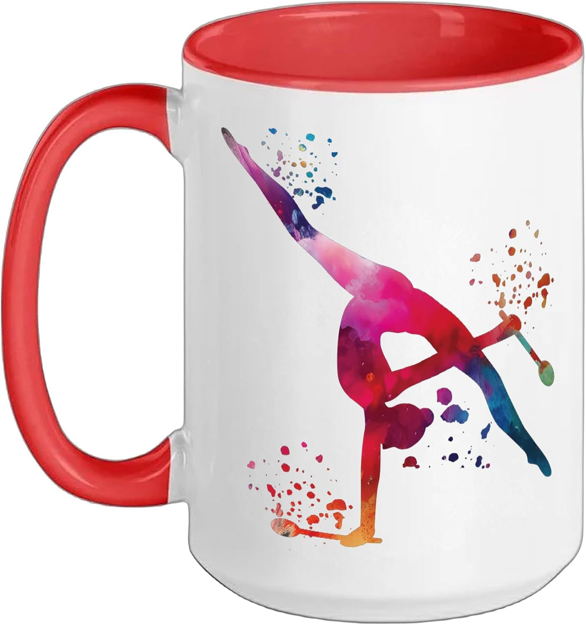 Gymnast With Clubs Girls Kids Rhythmic Gymnastics Ceramic Mug