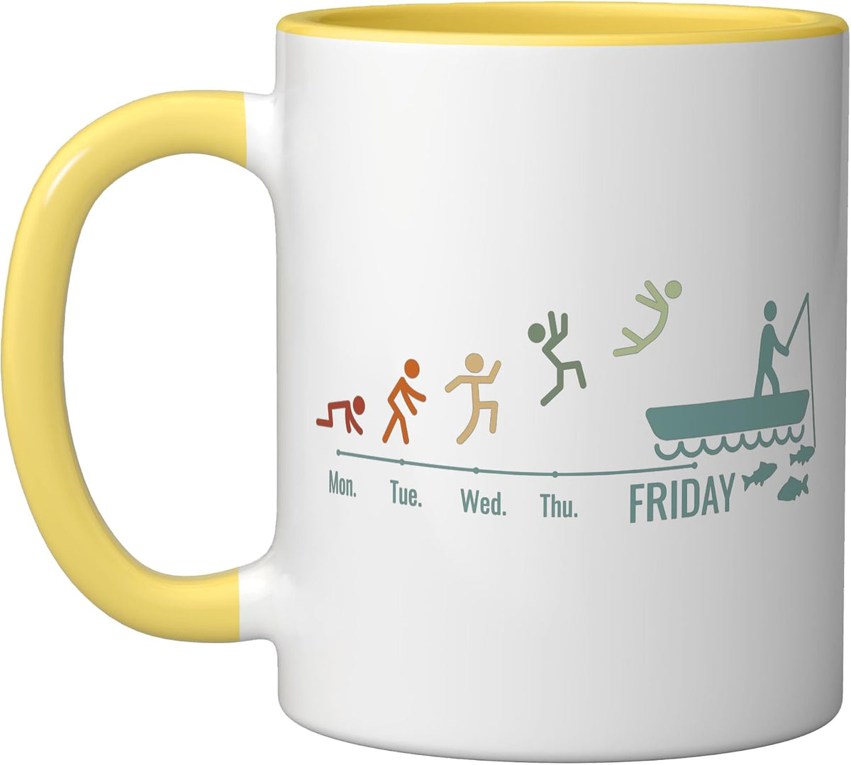 Fishing Kayak-Fishing Boat Vintage Fly-Fishing Ceramic Mug