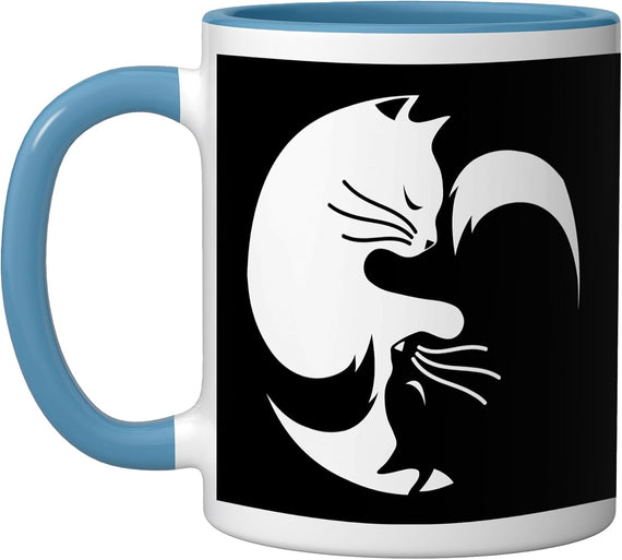 Yin Yang Cat Spiritual Meditation Zen Ceramic Mug