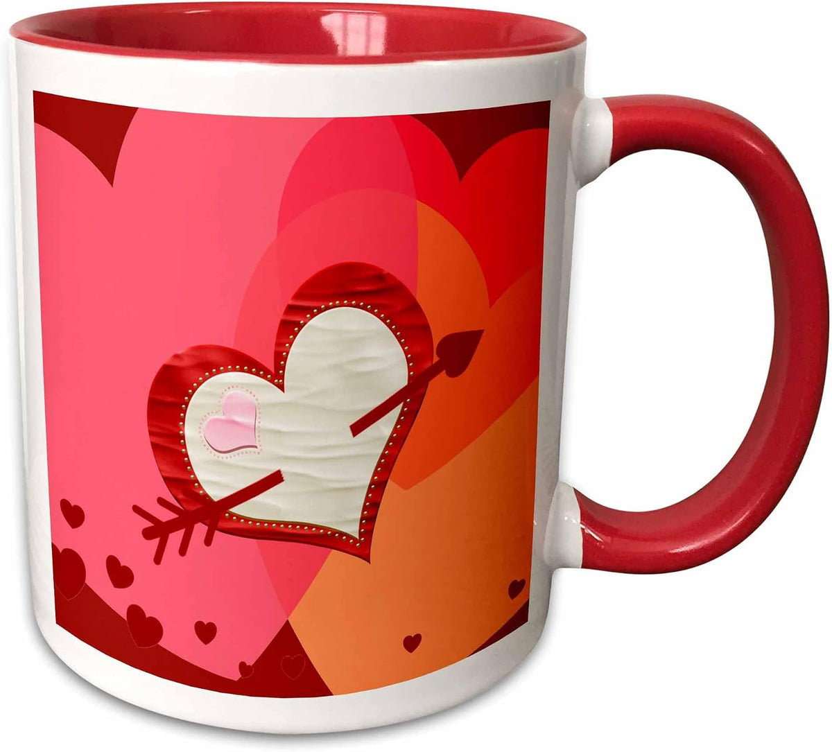 Heart On With Arrow, Abstract Valentines Day Ceramic Mug