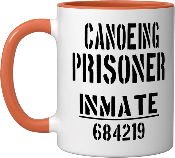 Canoeing Prisoner Inmate Stencil Text Ceramic Mug