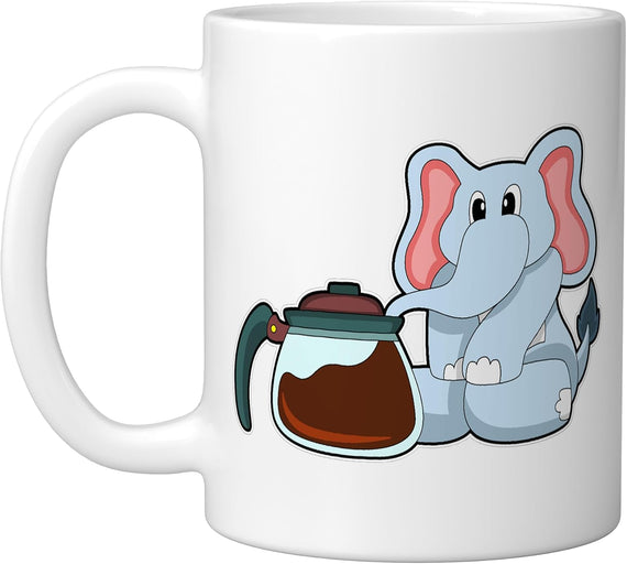 Elephant Coffee Pot Ceramic Mug