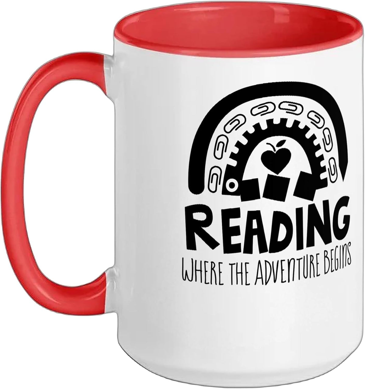 Reading Where The Adventure Begins Rainbow Ceramic Mug