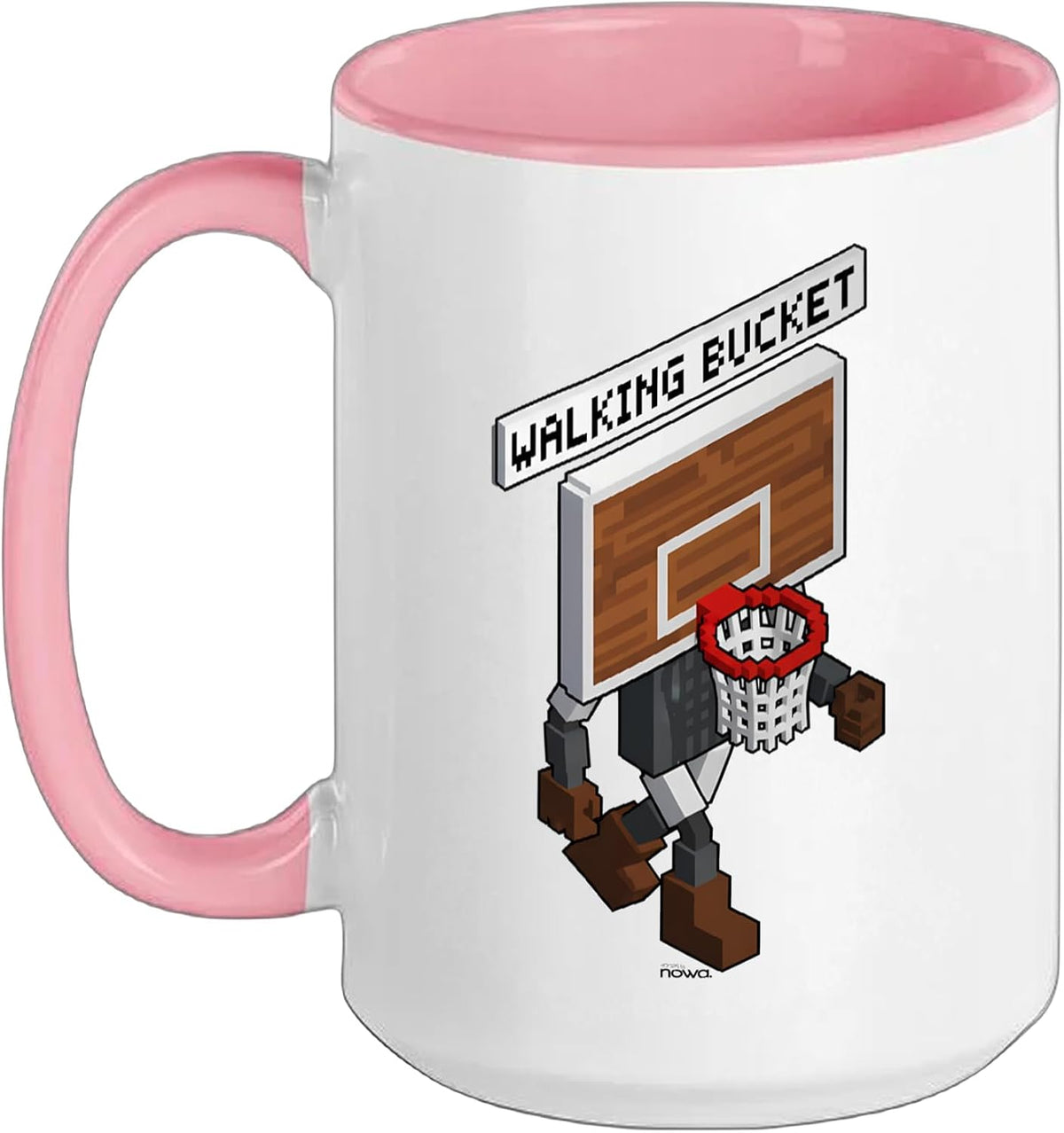 Walking Basketball Bucket In Block And Brick Style Ceramic Mug