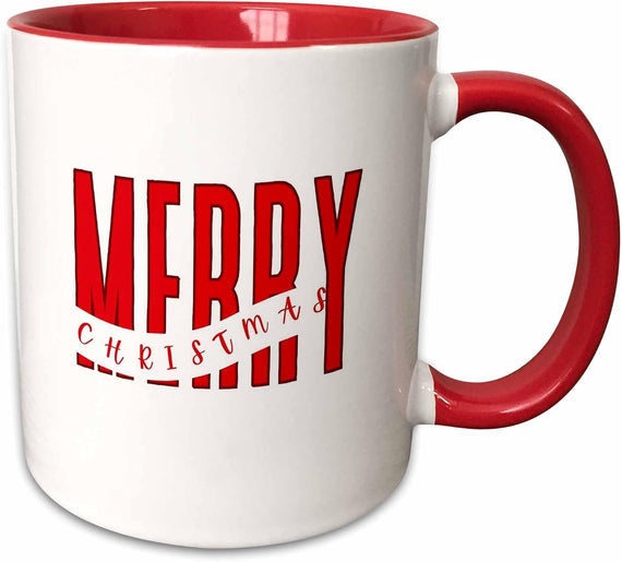 Merry Christmas Typography Ceramic Mug