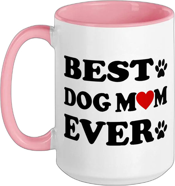 World Best Dog Mom Ever Cute Pet Animal Lover Design Ceramic Mug