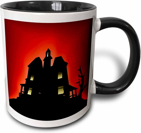 Halloween Creepy Haunted House Tdswhite Ceramic Mug