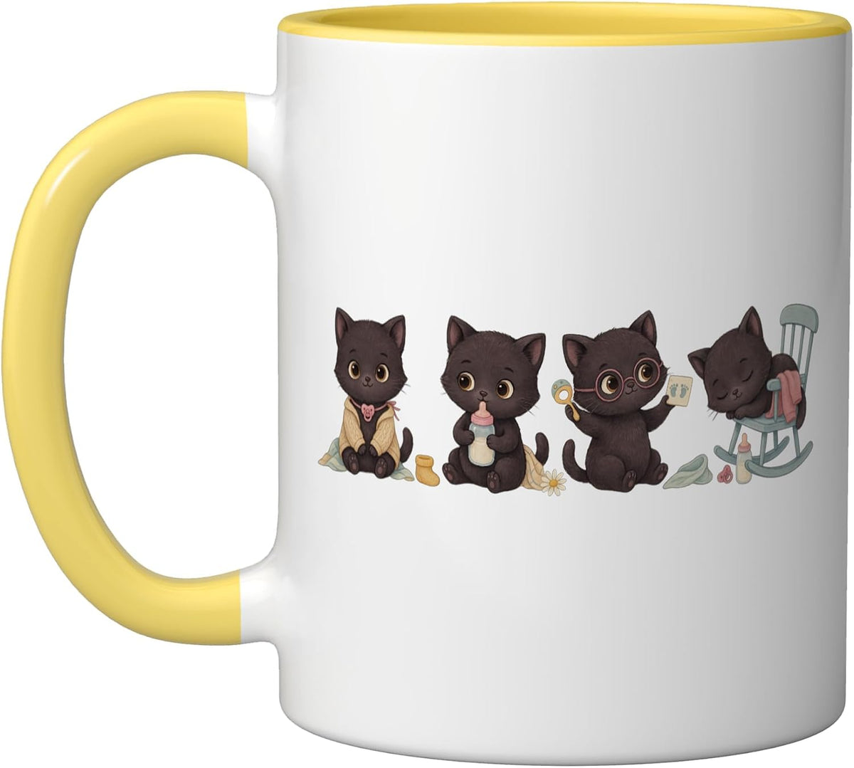 Cute Black Kittens With Baby Items Ceramic Mug