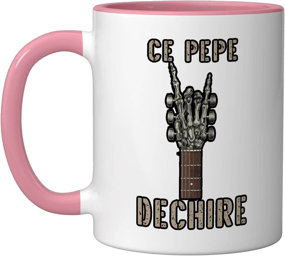 Ce Pepe Dechire Squelette Gothique Rocker Guitare Musique Ceramic Mug