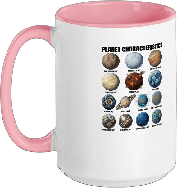 Planet Characteristics Educational Space Science Chart Ceramic Mug