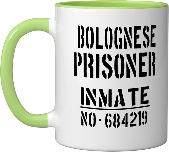 Bolognese Prisoner Inmate Stencil Text Ceramic Mug