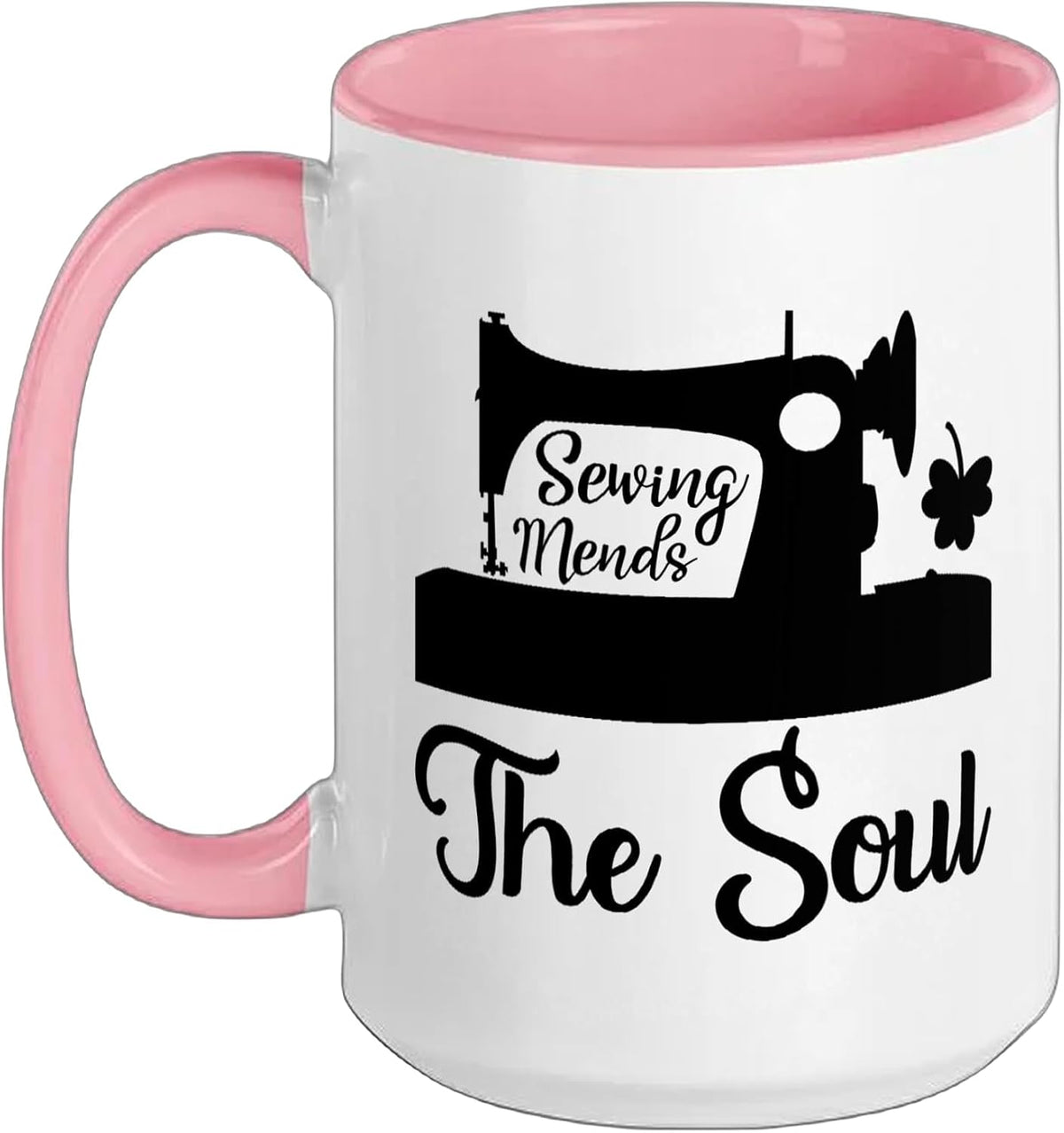 Sewing Mends The Soul Machine Crafter Seamstress Design Ceramic Mug