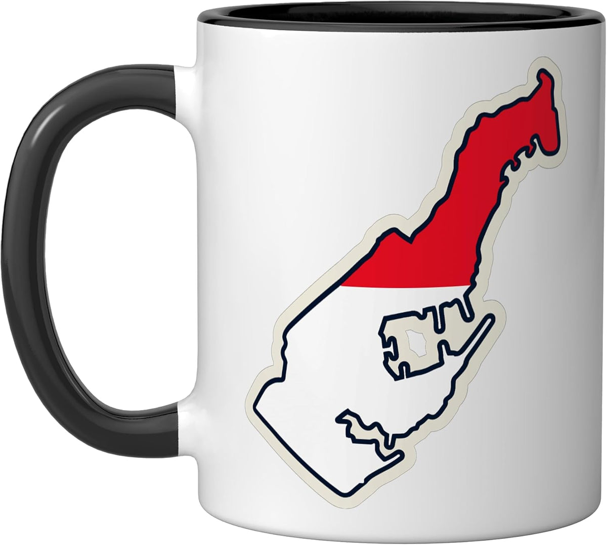 Monaco Flag Map Mediterranean Europe Country Design Ceramic Mug