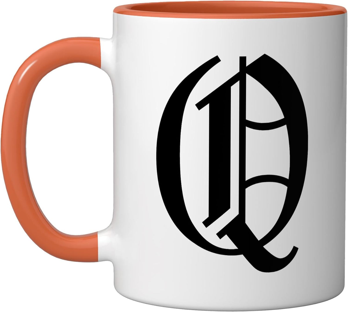 Letter Q Gothic Old English Medieval Monogram Halloween Ceramic Mug