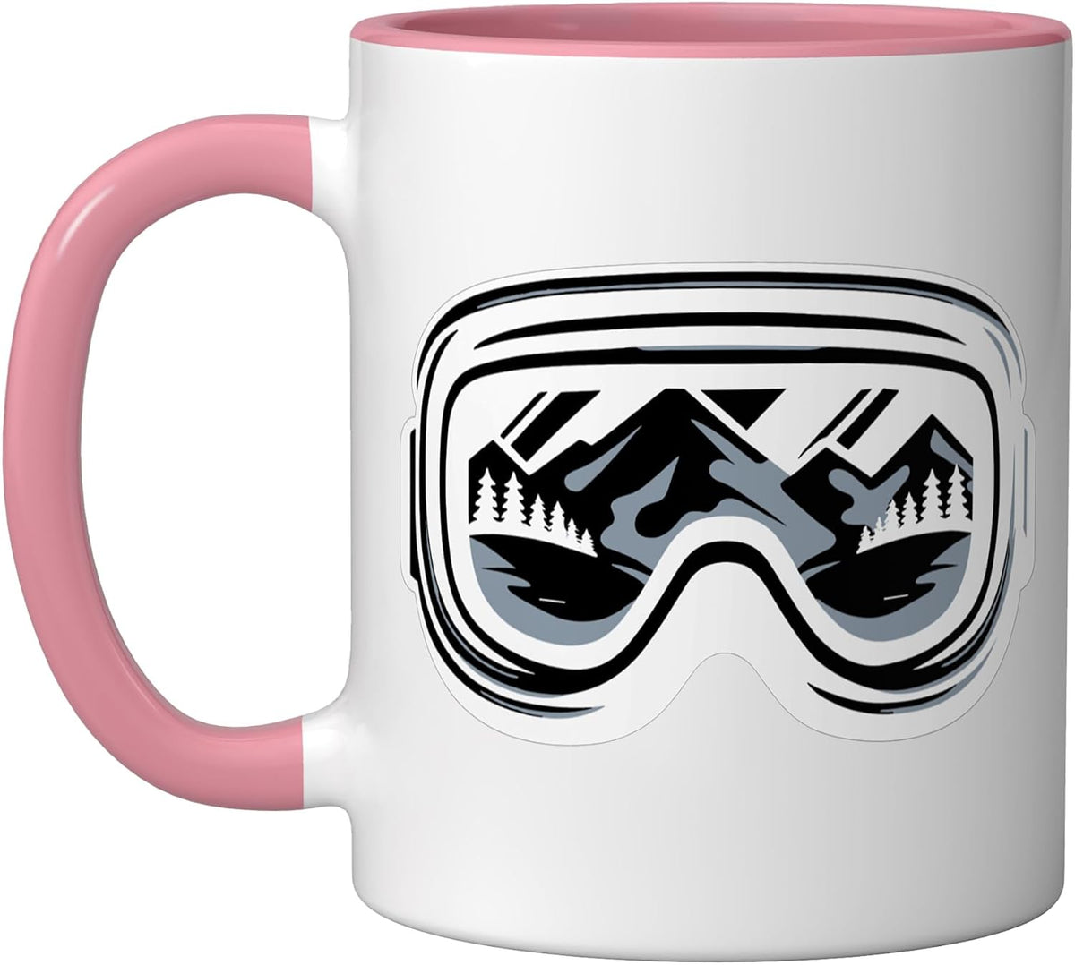 Ski Goggles Mountain Winter Sports Reflecting Snowy Skiing Ceramic Mug
