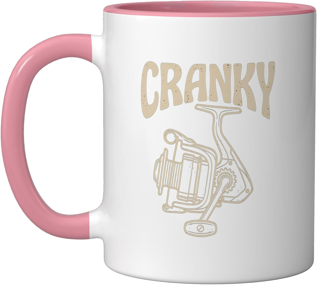 Cranky Fishing Reel Funny Crankbait Lure Ceramic Mug