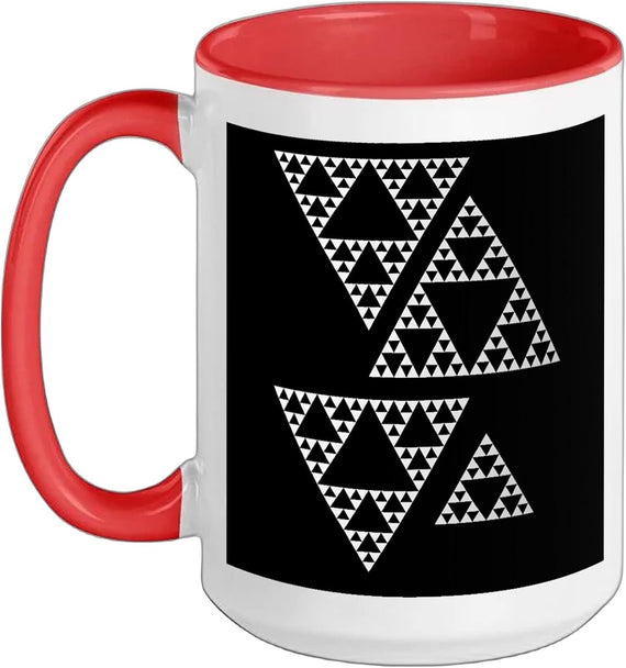 White Sierpinski Triangle Fractal Geometry Math Shapes Ceramic Mug
