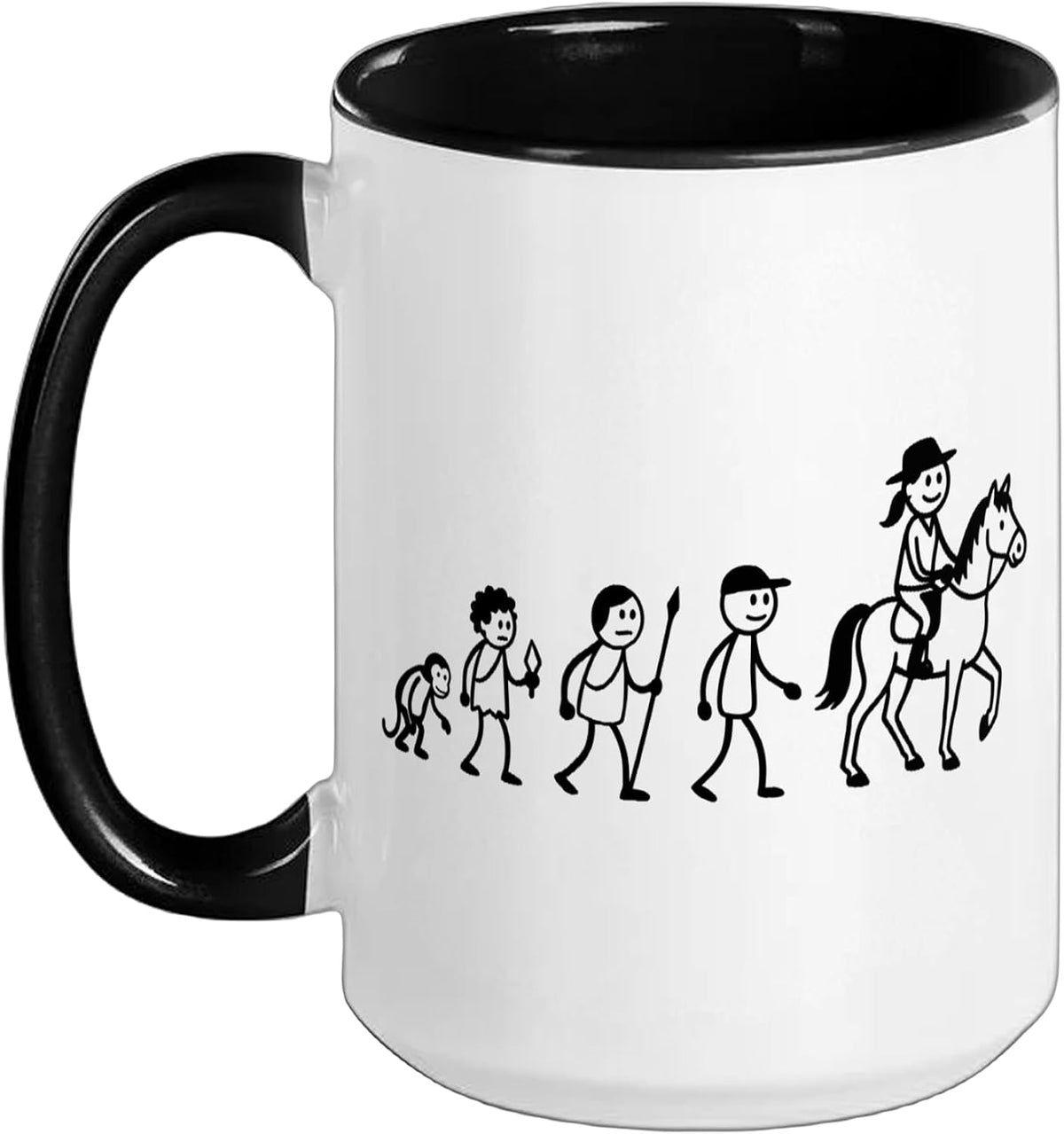 Equestrian Horseback-Riding Horseshoe Evolution Horse Ceramic Mug