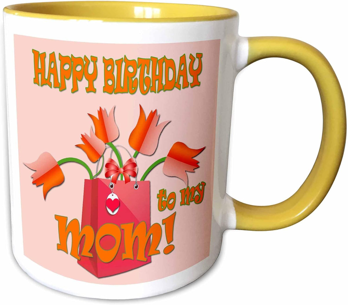 Happy Birthday To My Mom Gift Bag Tulips Ceramic Mug