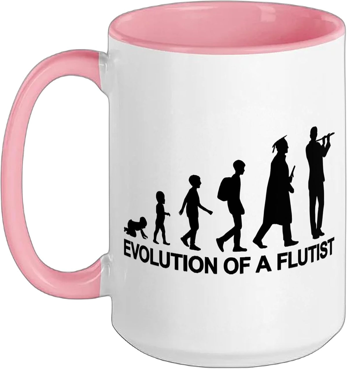 Kid To Flute Player Evolution Flutist Aerophone Ceramic Mug