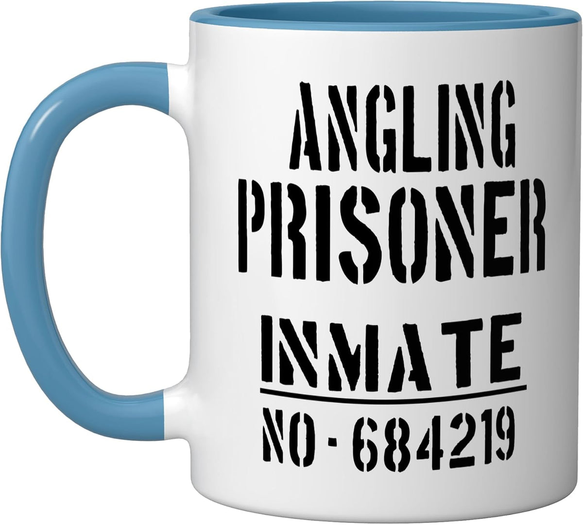 Angling Prisoner Inmate Mug Number 684219 Stencil Ceramic Mug