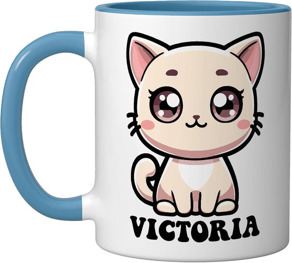 Victoria Cute Kitty Cat Design For Girls Name Victoria Ceramic Mug