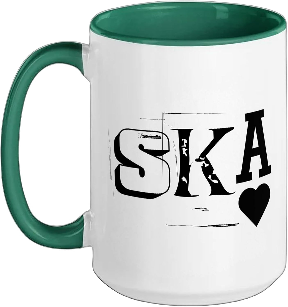 Ska Heart Bold Letters Punk Music Fan Ceramic Mug