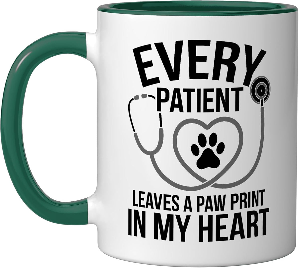 Every Patient Leaves A Pawprint Veterinarian Vet Tech Fall Ceramic Mug