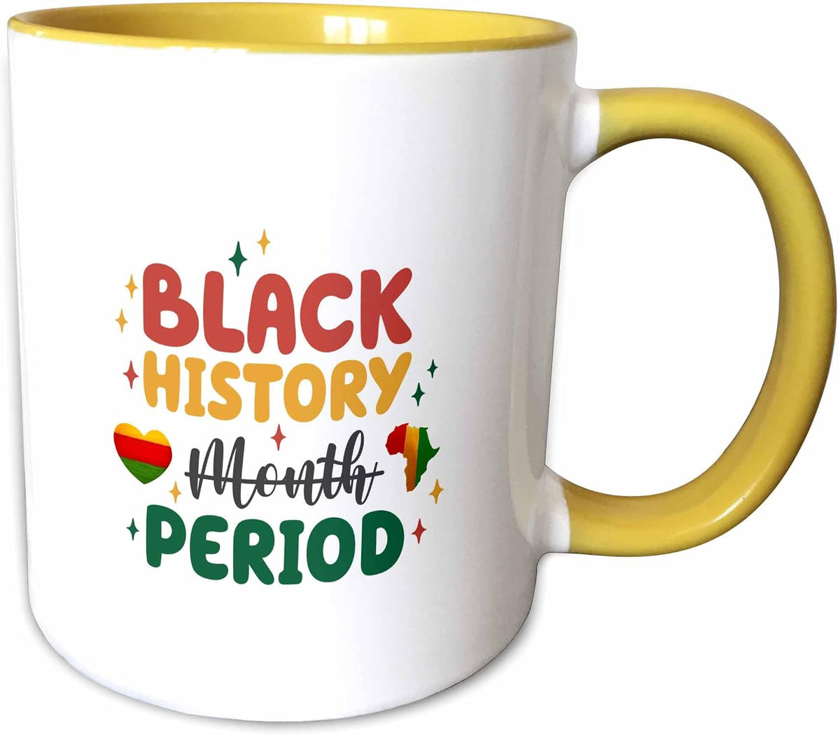 Black History Period Colorful Text, Stars Ceramic Mug