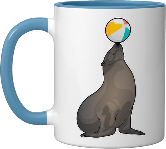 Seal Swimming Water Polo Summer Ceramic Mug