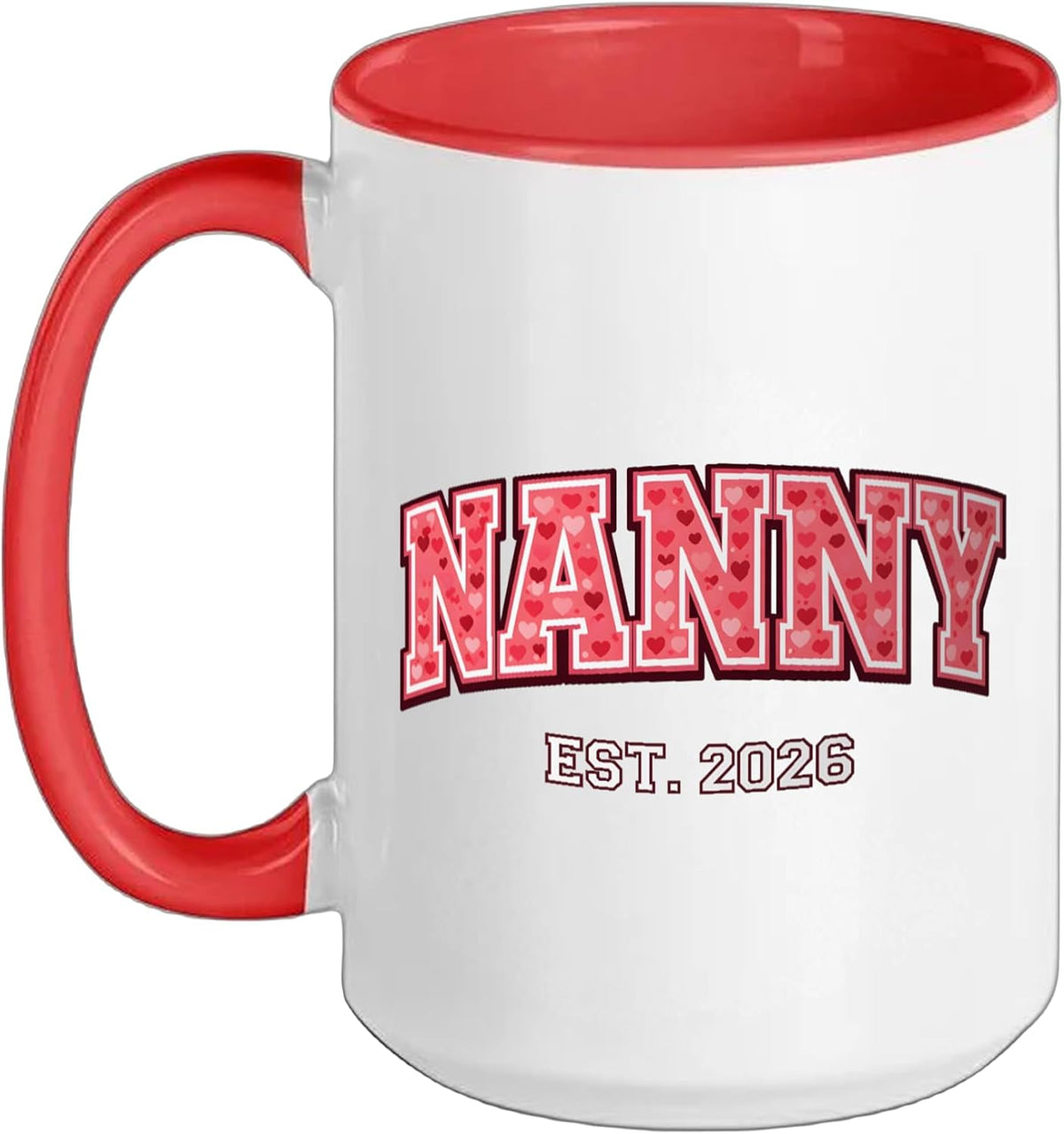 Nanny Est 2026 Heart Pattern New Nanny Ceramic Mug