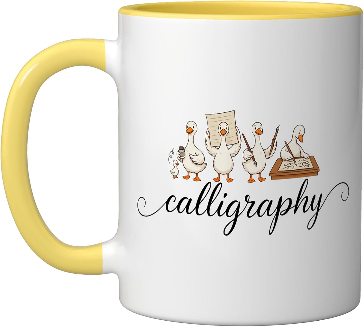 Calligraphy Calligrapher Modern Brush Copperplate Art Ceramic Mug