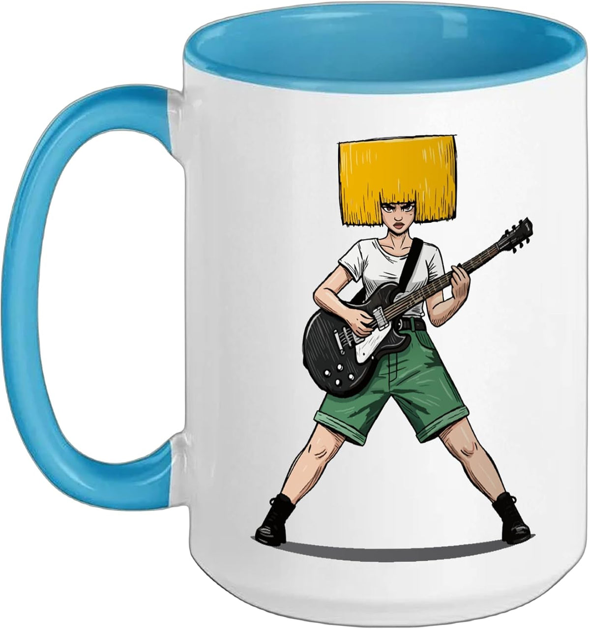 Girl With A Guitar Indie Grunge Rock Music Band Player Ceramic Mug