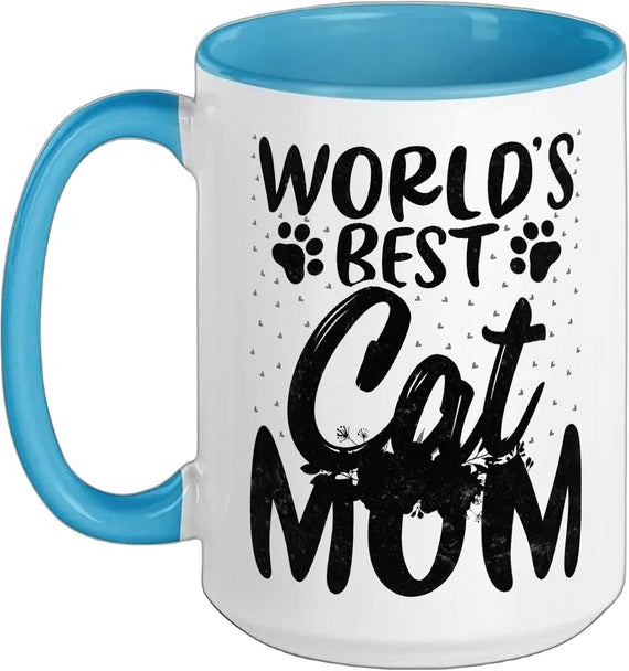 World's Best Cat Mom Kitty Paw Floral Feline Pet Mother Ceramic Mug