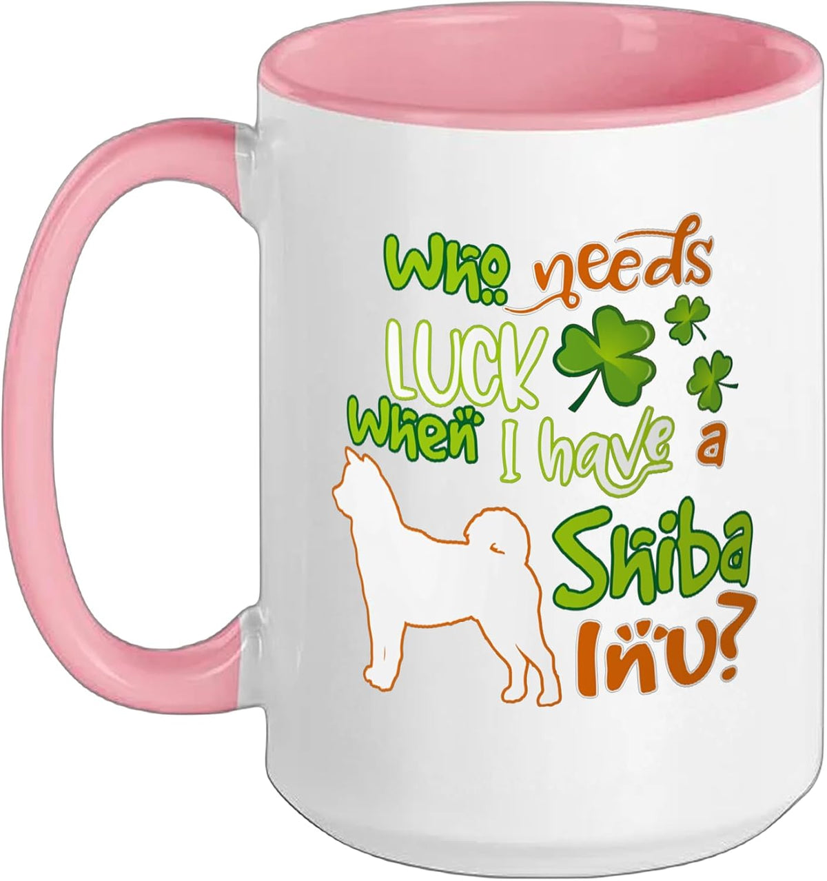 I Have A Shiba Inu Dog Lucky Charm Shamrock St Patricks Ceramic Mug