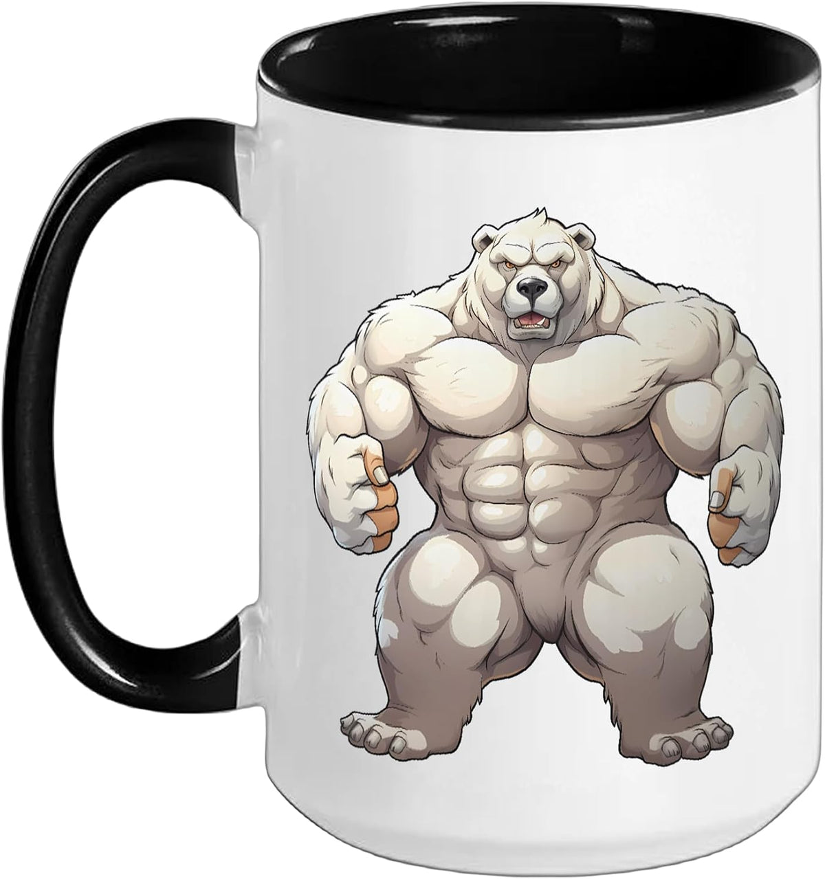 Polar Bear Bodybuilder Ceramic Mug