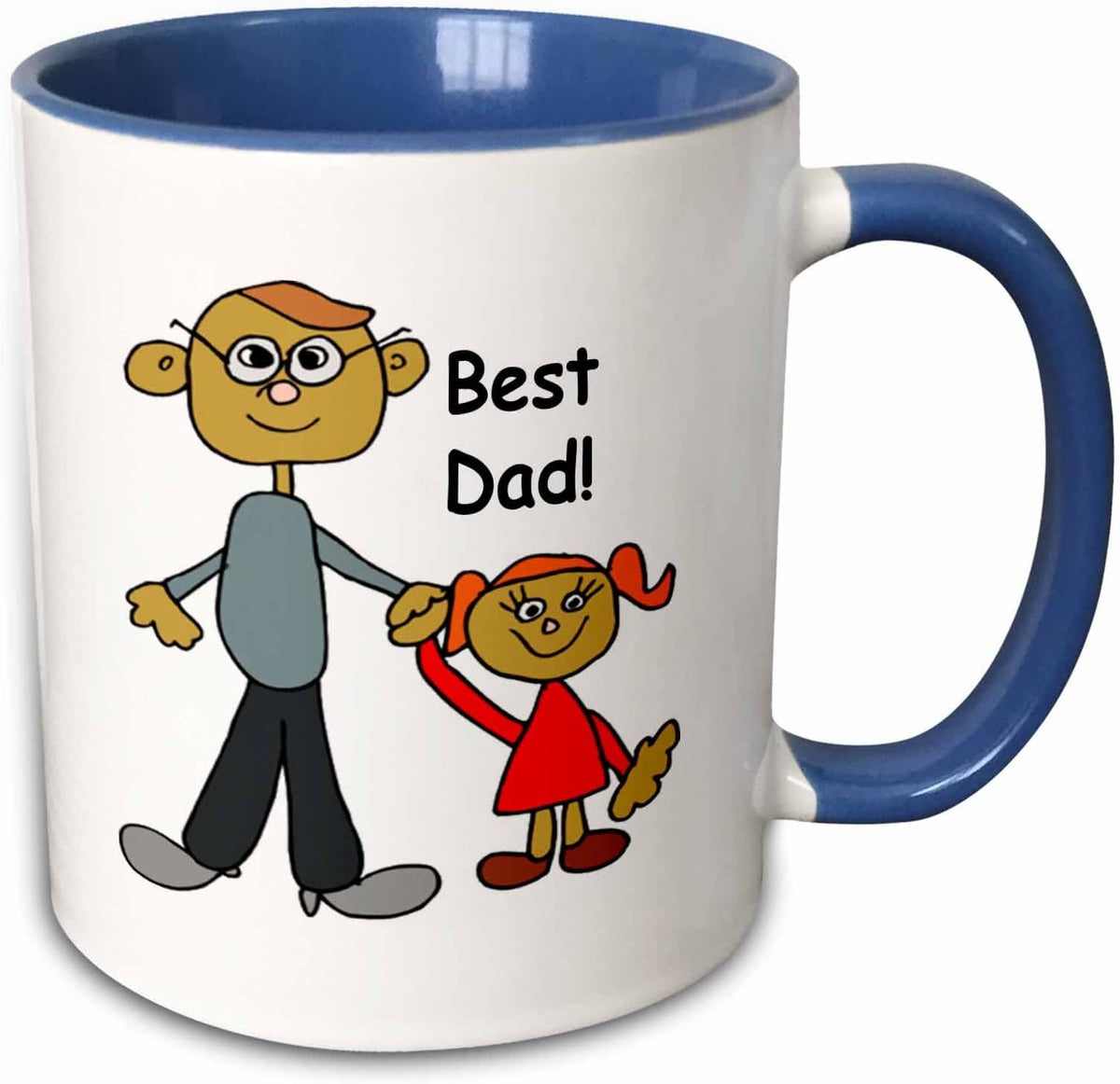 Best Dad Cartoon Father Daughter Love Ceramic Mug