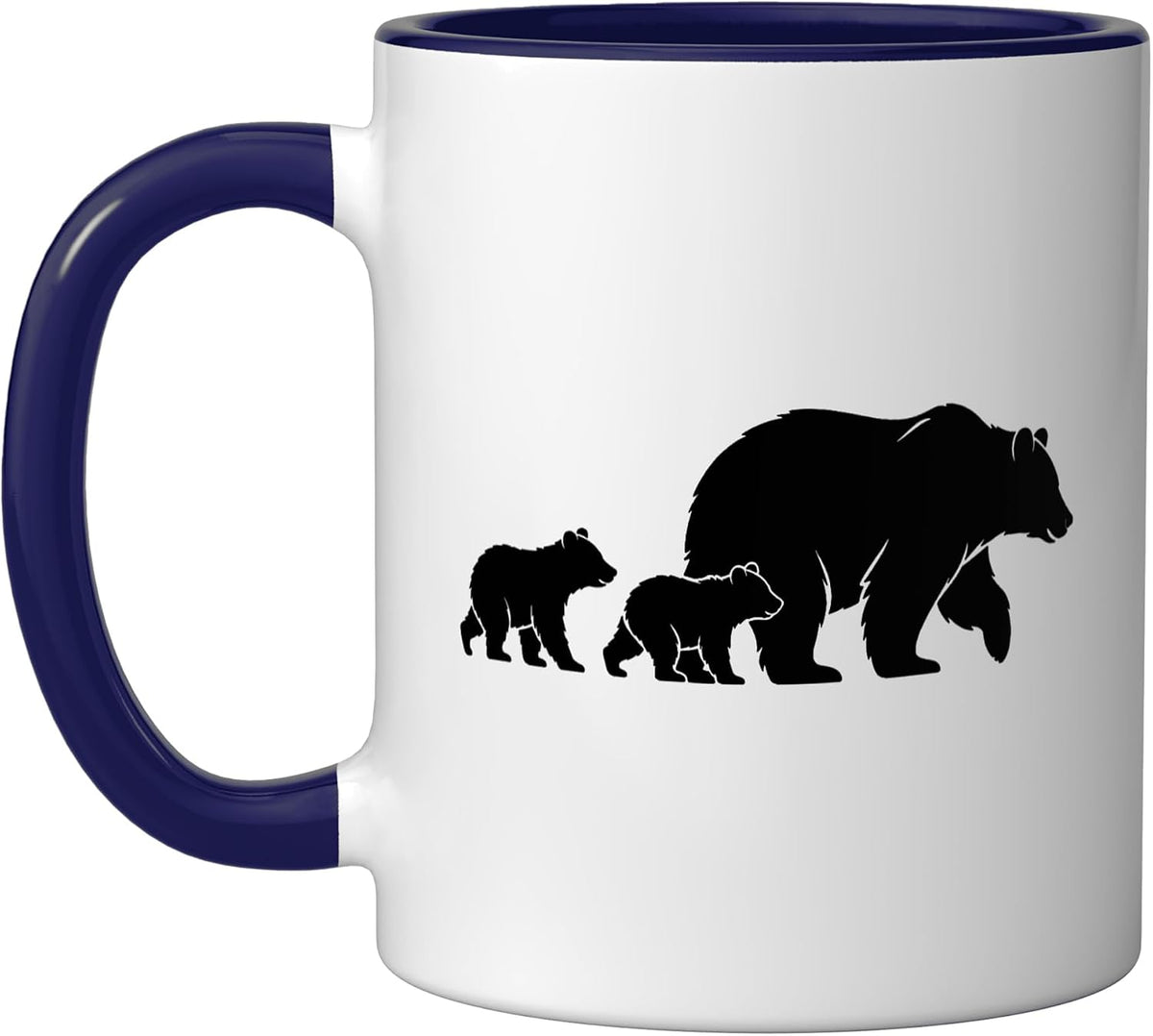 Bear Family Silhouette Wildlife Parent Cubs Mama Christmas Ceramic Mug
