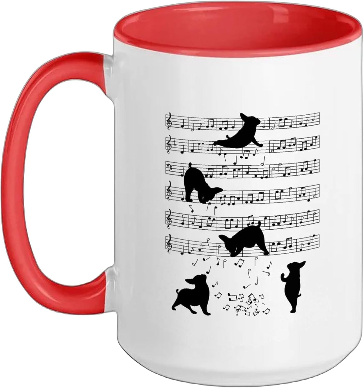 Funny Cats On Music Staff Cat Lover Ceramic Mug