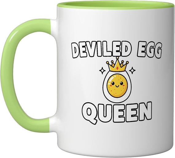 Deviled Egg Queen Cute Kawaii Cooking Pun Easter Brunch Ceramic Mug
