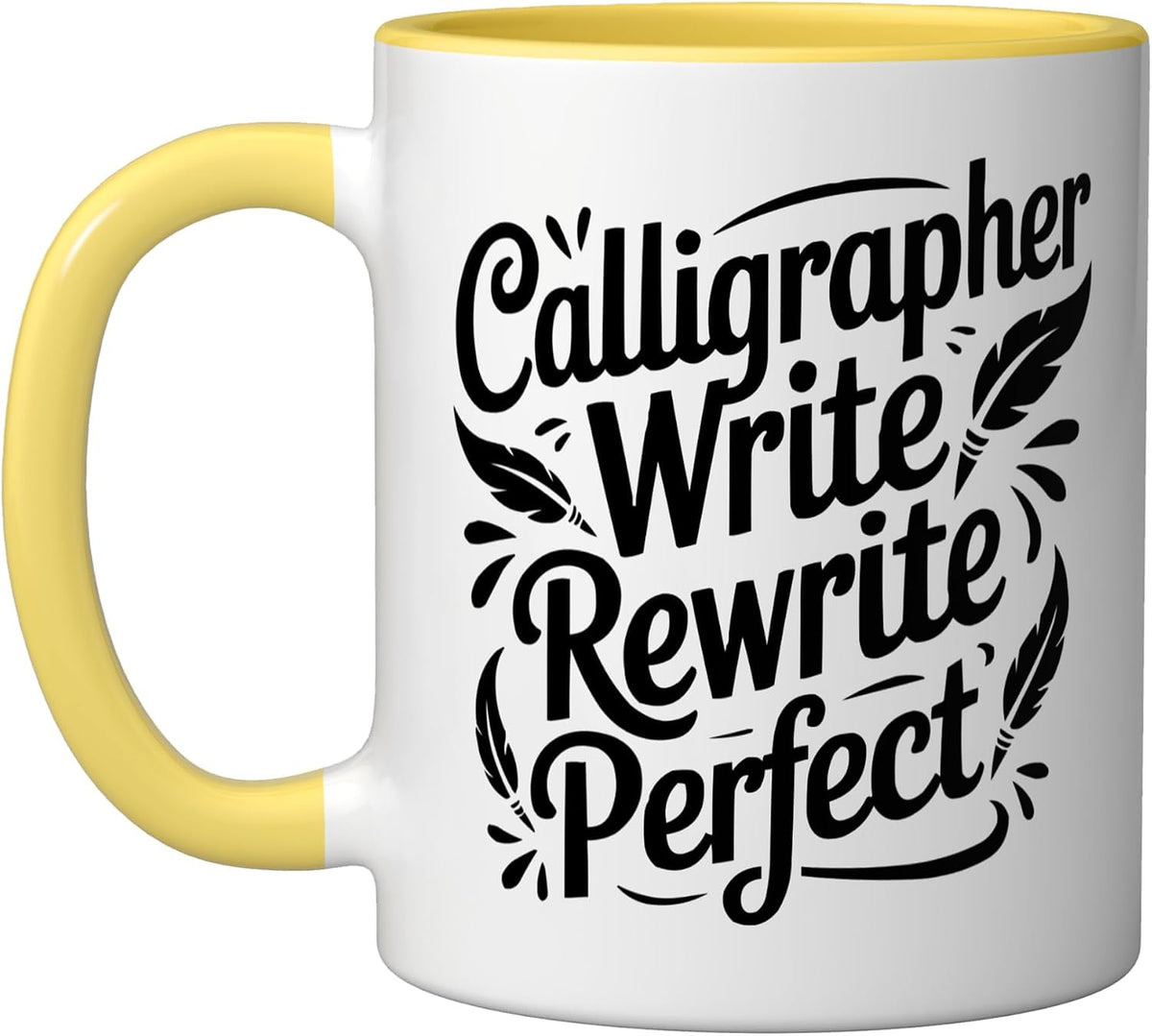 Calligraphy Calligraphic Writing Lettering Typography Ceramic Mug