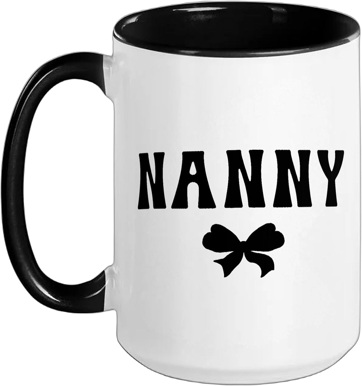 Nanny Bow Coquette Black Lettering Design Ceramic Mug