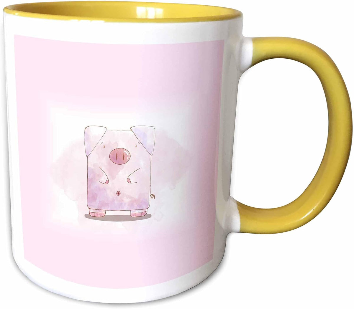 Adorable Pink Square Pig Cartoon Ceramic Mug