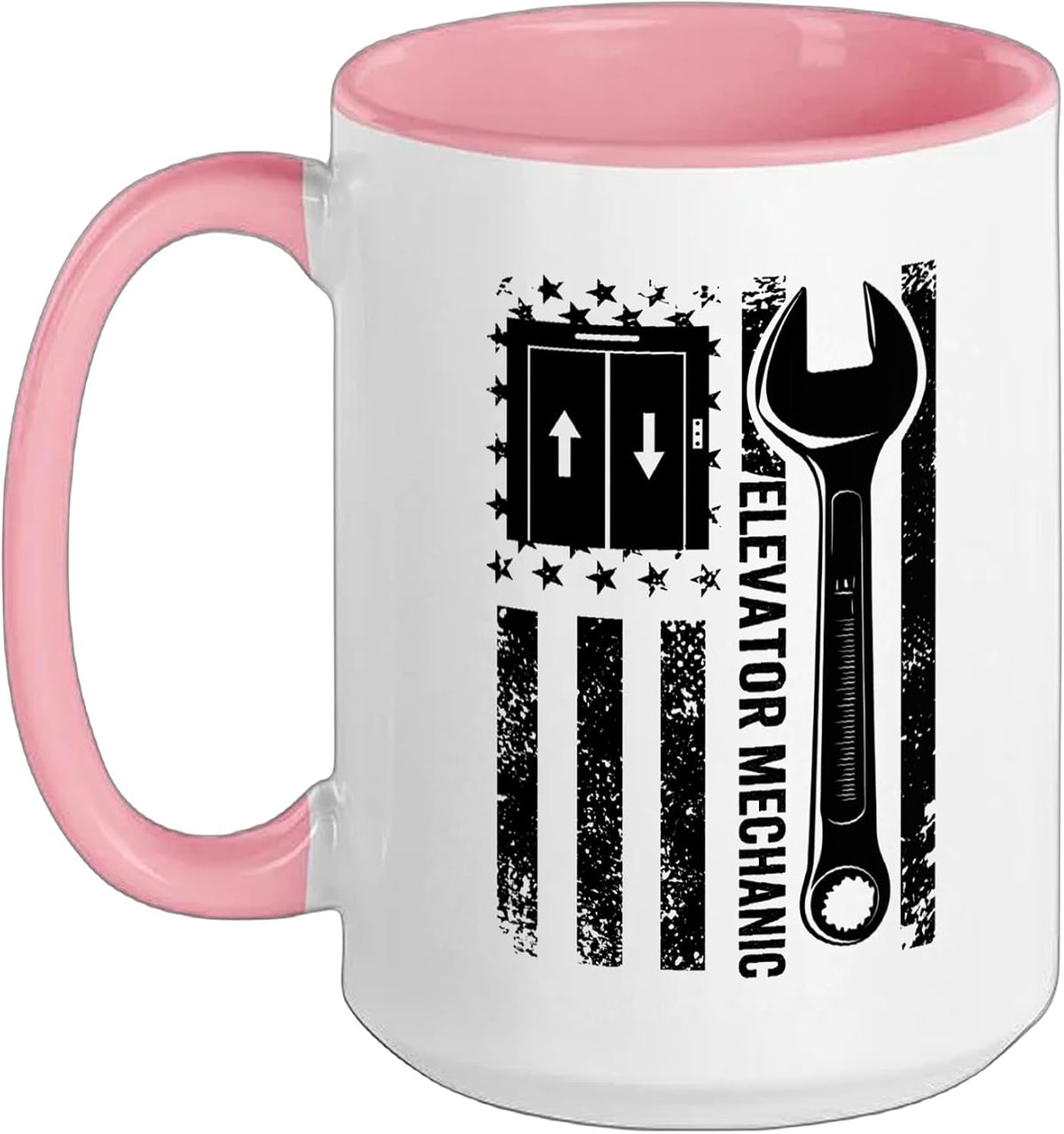 Elevator Mechanic Us Flag Elevator Mechanics Ceramic Mug