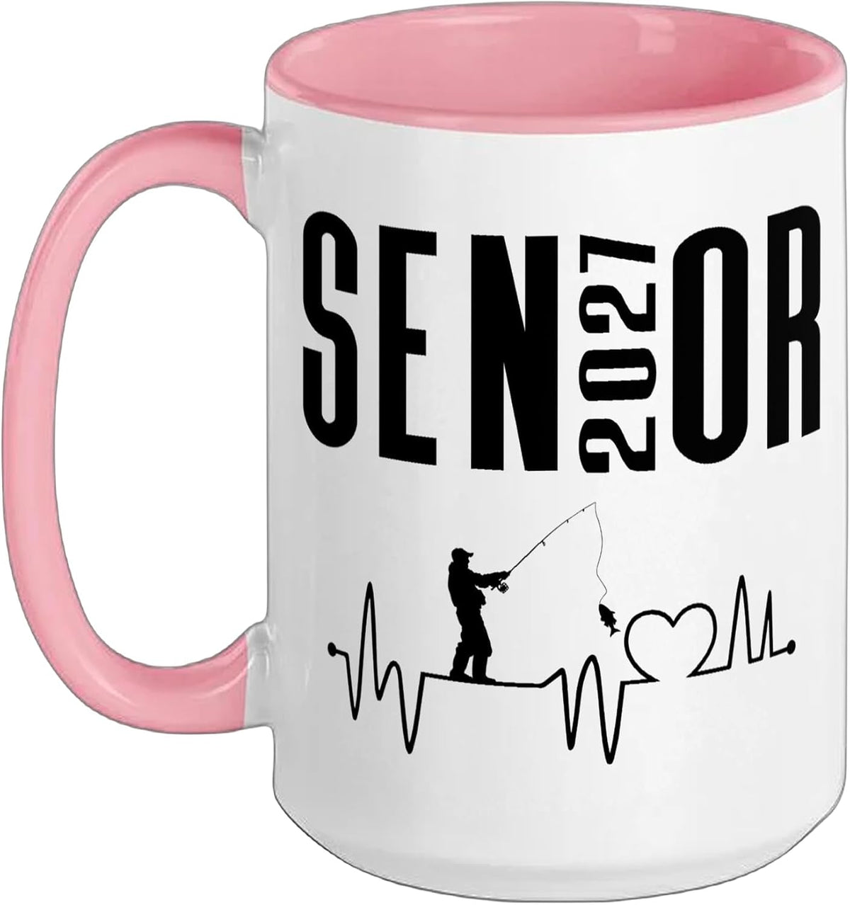Senior 2027 Fishing Class Of 27 High School Or College Ceramic Mug